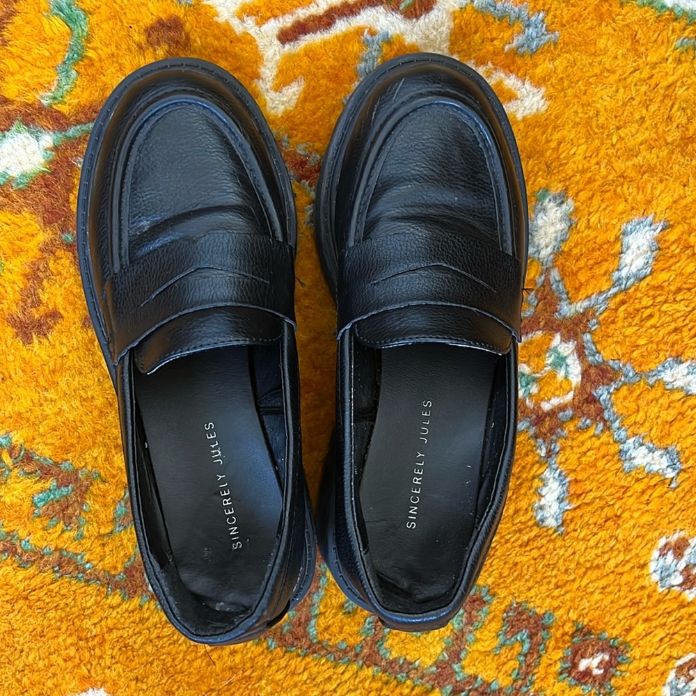 Sincerely Jules Rocker Platform Loafers in Black